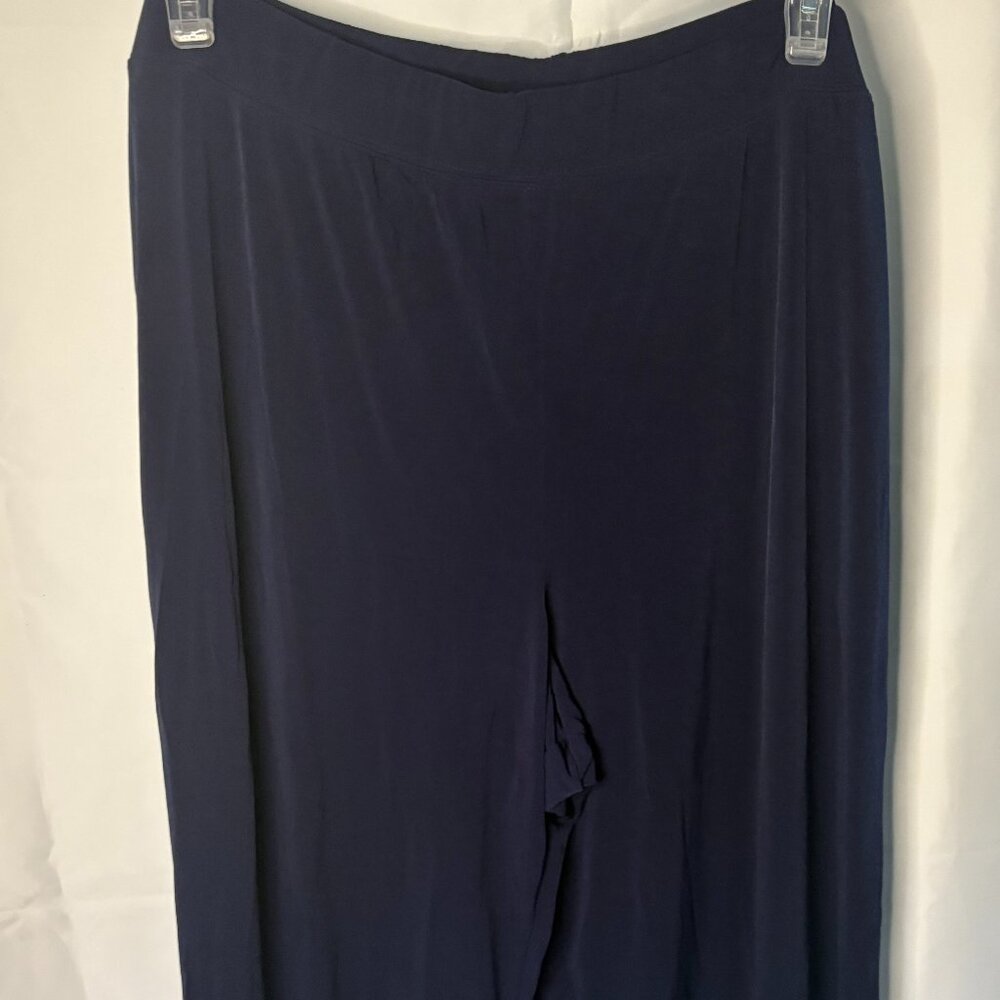 Susan Graver Navy Comfort Loose Leg Dress Pants Size- XL